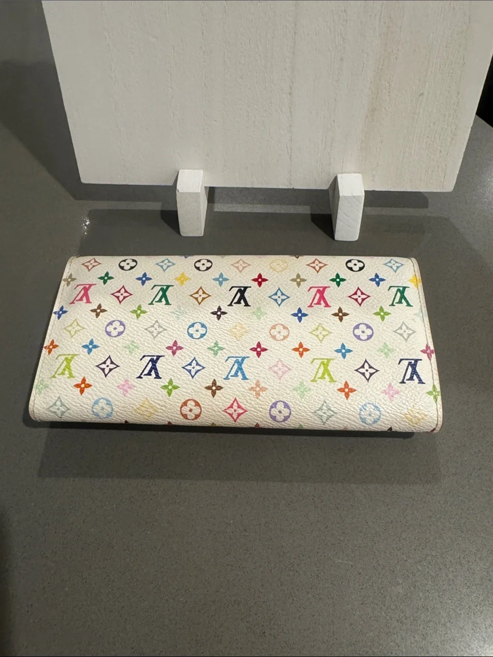 Louis Vuitton Authentic Monogram Takashi Murakami Multicolor Monogram  Wallet.
